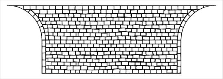 Straight cobblestone road, T-junction